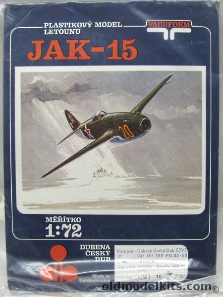 Dubena 1/72 Yak-15 - Bagged, 3360 plastic model kit